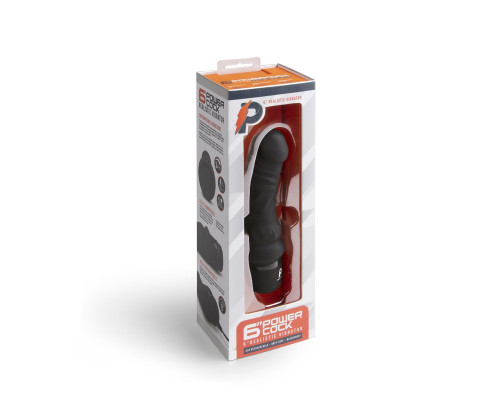 Черный вибратор-реалистик 6  Realistic Vibrator - 17 см.