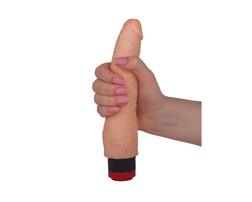 Гелевый вибромассажёр без мошонки - 22 см.