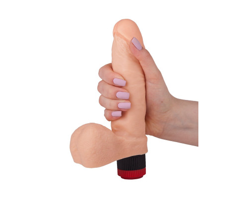 Гелевый вибромассажёр с розовой головкой - 16 см.