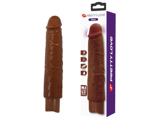Коричневый реалистичный вибратор Soren - 25,2 см.