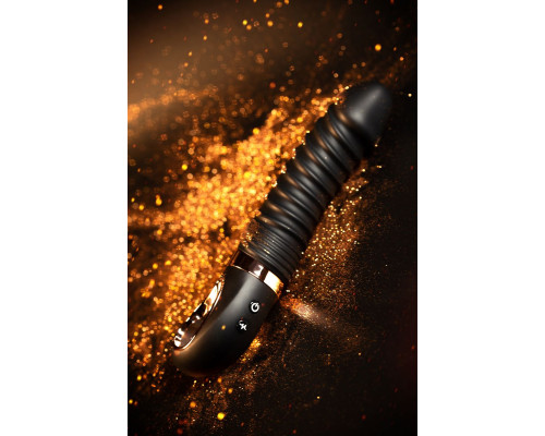 Черный вибратор Waname D-Splash Hurricane с ребрышками - 22,5 см.