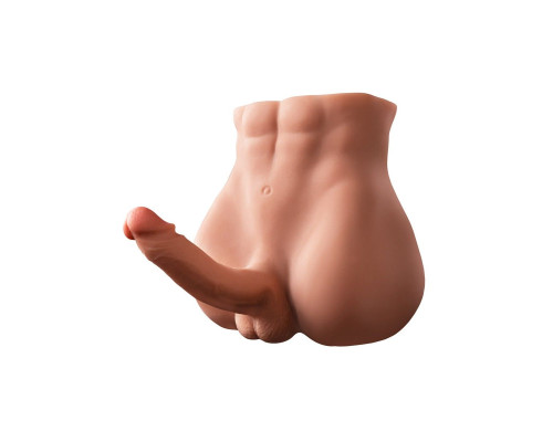 Телесный мужской торс с вибрацией и возвратно-поступательными движениями Bartlett