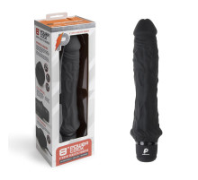 Черный вибратор-реалистик 8  Girthy Realistic Vibrator - 24,5 см.