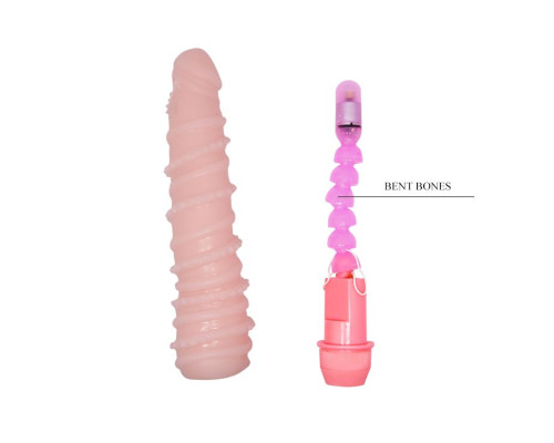 Гнущийся вибромассажер с хребтом - 19,8 см.