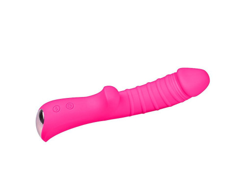 Ярко-розовый вибромассажер 5  Silicone Wild Passion - 19,1 см.
