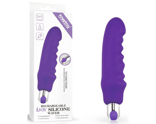 Фиолетовый вибратор Rechargeable IJOY Silicone Waver - 16,5 см.