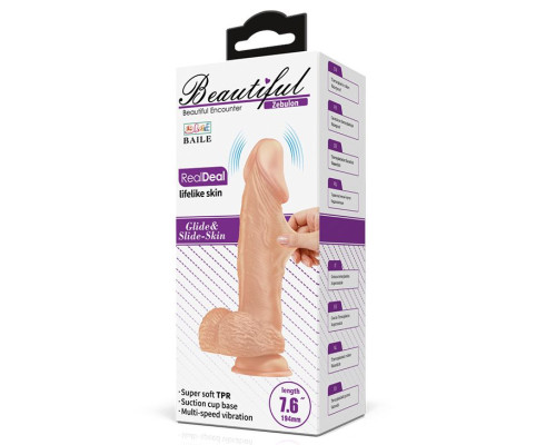 Телесный вибратор-реалистик Zebulon - 19,4 см.