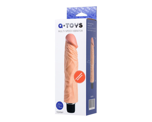 Телесный реалистичный мультискоростной вибратор - 22,5 см.