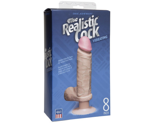 Вибромассажер реалистичной формы The Realistic Cock Vibrating 8” - 23,6 см.