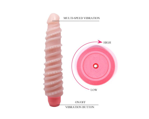 Гнущийся вибромассажер с хребтом - 19,8 см.