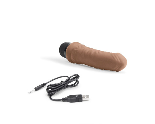 Кофейный вибратор-реалистик 6  Realistic Vibrator - 17 см.