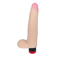 Реалистичный вибромассажёр из приятного на ощупь материала - 25,4 см.