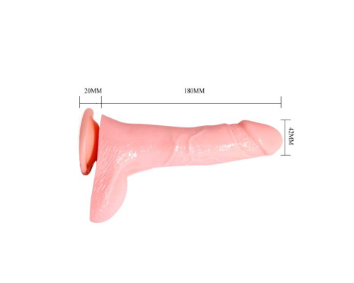 Вибратор с грушей, присоской и имитацией семяизвержения - 20 см.