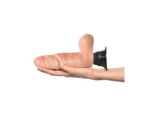 Вибратор телесного цвета с мошонкой Real Feel Deluxe №1 - 22 см.