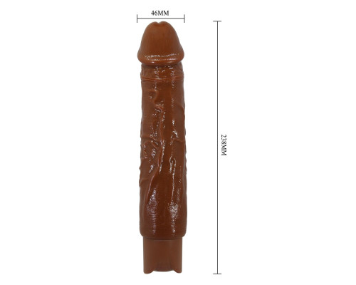 Коричневый реалистичный вибратор Rufus - 23,8 см.