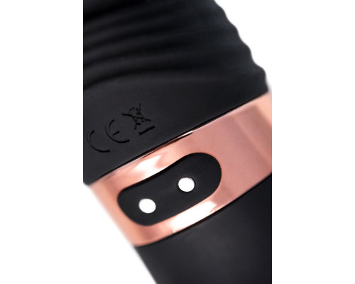 Черный вибратор Waname D-Splash Hurricane с ребрышками - 22,5 см.