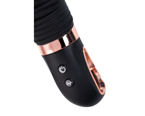 Черный вибратор Waname D-Splash Hurricane с ребрышками - 22,5 см.