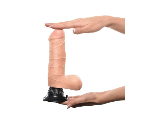 Вибратор телесного цвета с мошонкой Real Feel Deluxe №1 - 22 см.