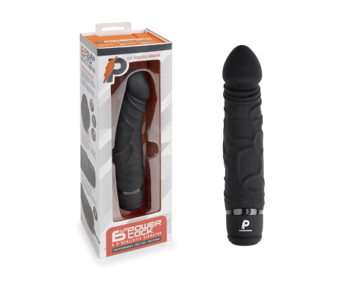 Черный вибратор-реалистик 6.5  Girthy Realistic Vibrator - 19 см.