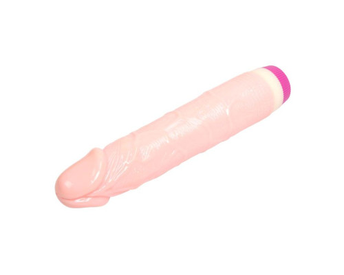 Телесный вибратор с ярко очерченной головкой - 21 см.
