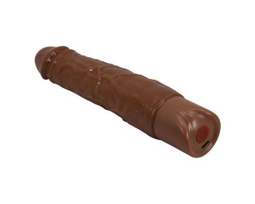 Коричневый реалистичный вибратор Osric - 22,3 см.