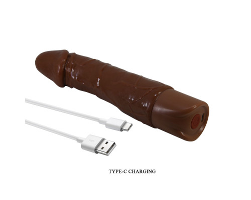 Коричневый реалистичный вибратор Jermaine - 19,5 см.