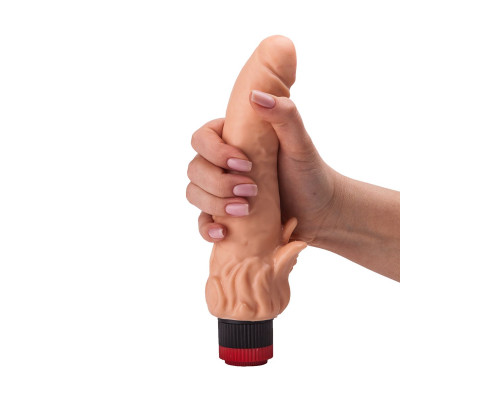 Гелевый вибратор с клиторальными лепестками - 18,5 см.