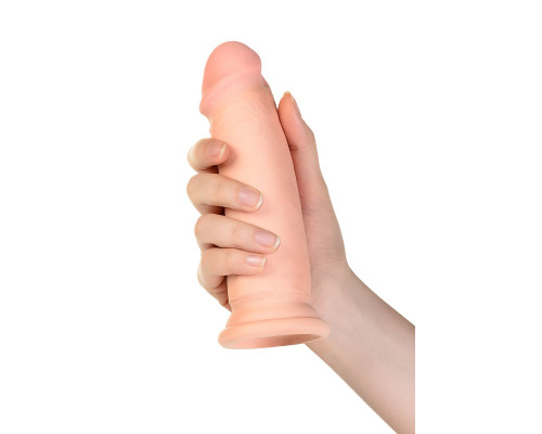 Телесный реалистичный вибратор RealStick Elite Vibro - 18 см.