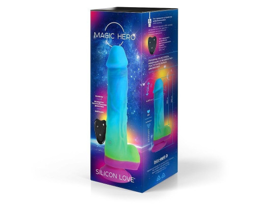 Яркий вибратор с возвратно-поступательными движениями и пультом ДУ - 21 см.