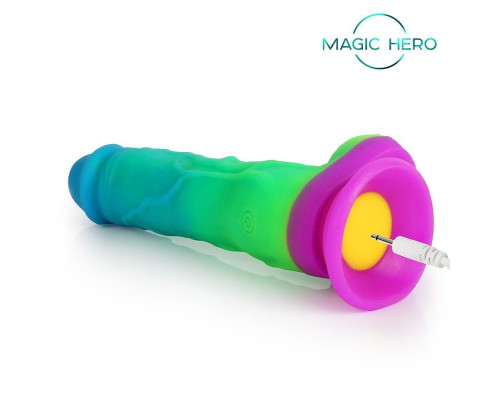 Яркий вибратор с возвратно-поступательными движениями и пультом ДУ - 21 см.