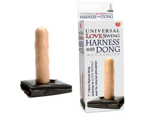 Телесный фаллоимитатор с креплением на качели Love Swing - 18 см.