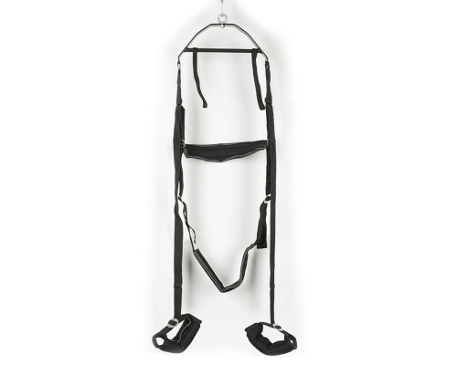 Черные секс-качели из широких ремней