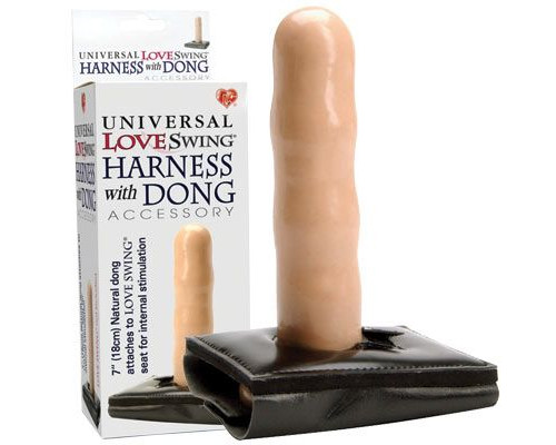 Телесный фаллоимитатор с креплением на качели Love Swing - 18 см.