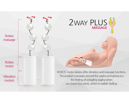 Реалистичный торс-девушка Hera 3 с тремя тугими отверстиями, вибрацией, ротацией и голосом