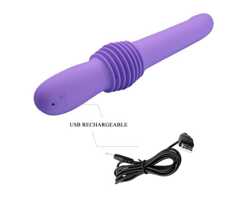 Сиреневая мини-секс-машина Pazuzu с возвратно-поступательными движениями - 29,2 см.