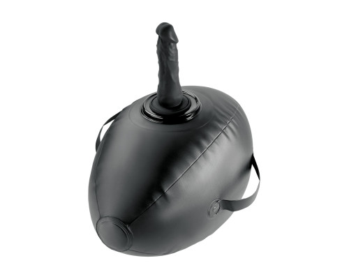 Черный надувной мяч с платформой для фиксации дилдо Body Dock Inflatable Love Ball