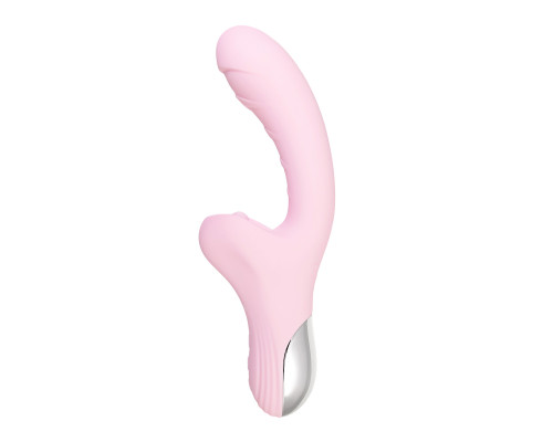 Розовый вибратор-кролик с ласкающим язычком Orali - 22 см.