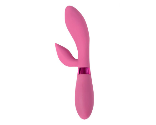 Малиновый вибратор-кролик с независимыми моторчиками Indeep Malena - 21,5 см.