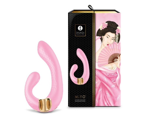 Розовый гибкий вибростимулятор MIYO с двумя моторами - 18,5 см.