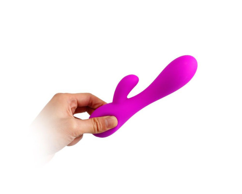 Лиловый вибратор-кролик Simon - 17,8 см.