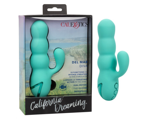 Мятный вибратор-кролик Del Mar Diva с поступательными движениями