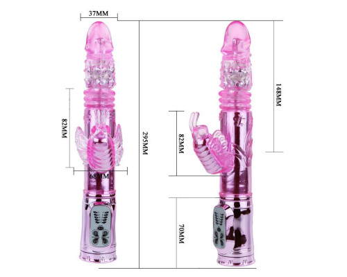 Вибратор-бабочка Throbbing Butterfly - 29,5 см.