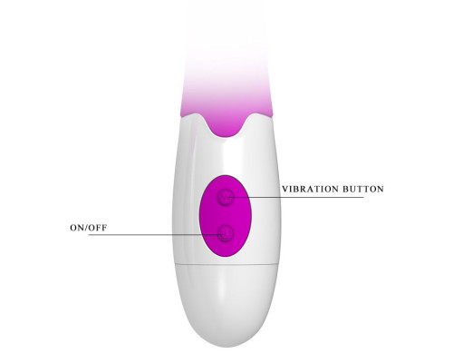 Лиловый вибратор с шипованым отроском для стимуляции клитора Andre - 20,5 см.