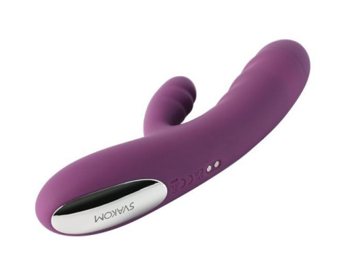 Сливовый вибратор-кролик Avery с возвратно-поступательными движениями - 18,6 см.