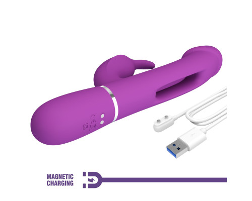 Фиолетовый вибратор-кролик с функцией фингеринга Kampas - 23,2 см.