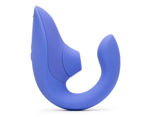 Голубой вибромассажер для двойной стимуляции Womanizer Blend