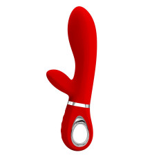 Красный вибростимулятор-кролик Thomas - 20,5 см.