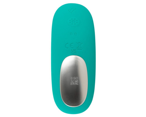 Зеленый вибратор SYLORA Unique Beads Vibrator - 17 см.