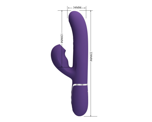 Фиолетовый вибратор-кролик с пульсацией Perdita - 22,8 см.