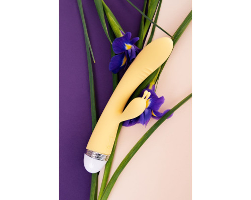 Желтый вибратор-кролик Aster - 22 см.